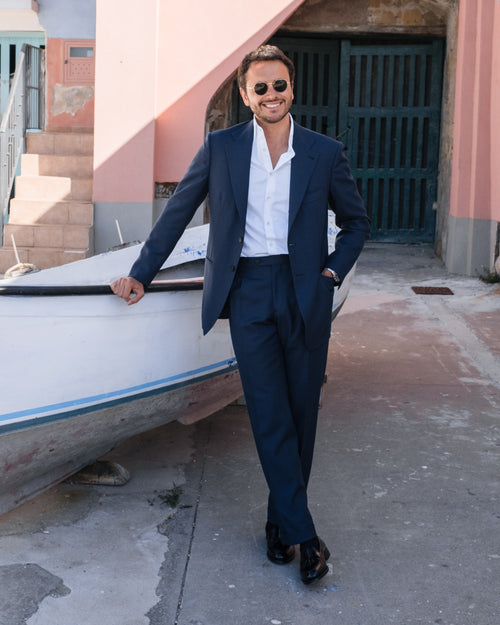 Vestito Blu Scuro Completo Uomo Blu Chiaro Abito Da Uomo Blu In