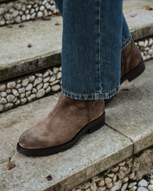 Stivaletto Donna In Pelle Scamosciata Cognac - Zamagni - Taille 38 EU - Neuf Avec Boîte