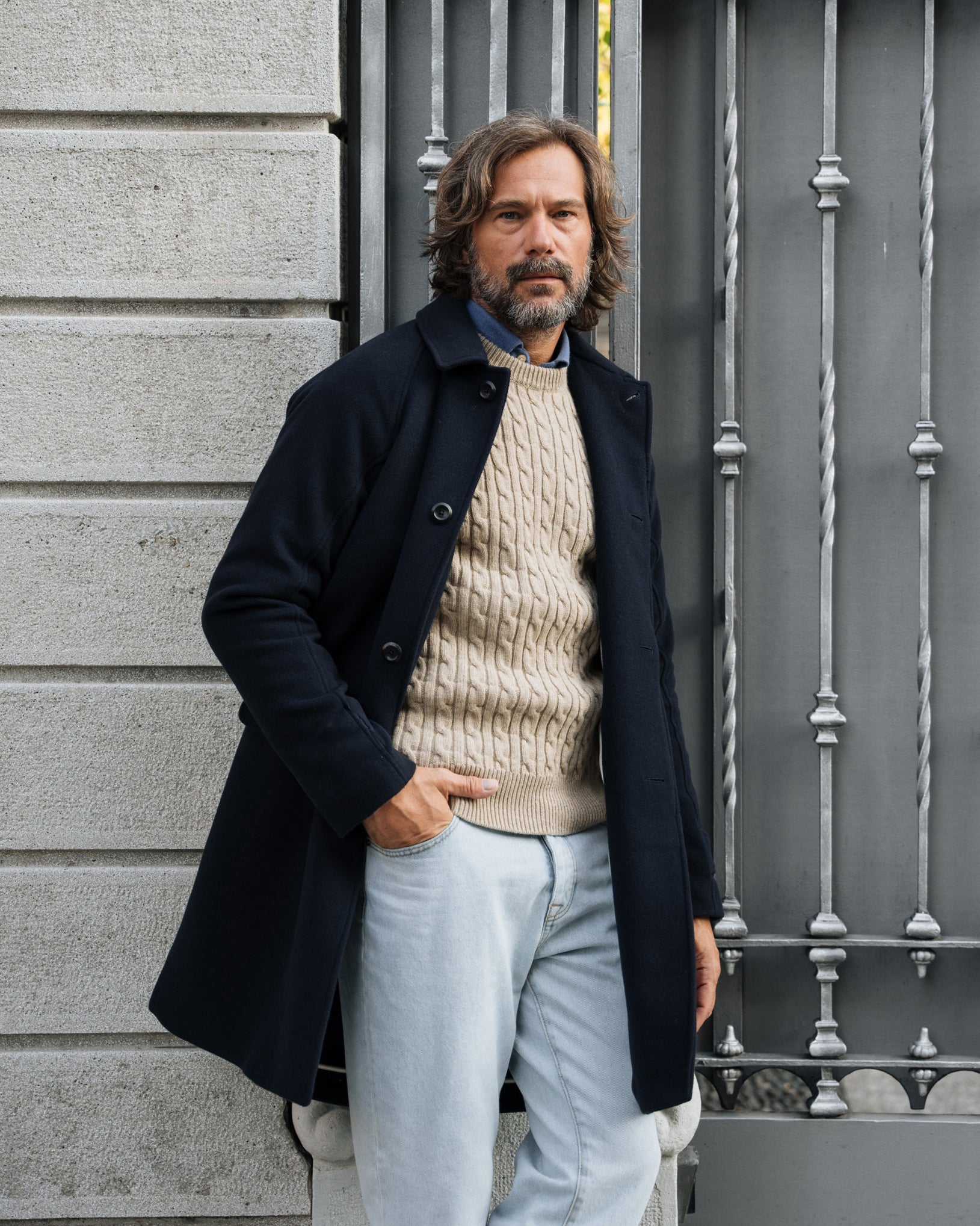 Cappotto Classico Cappotto Uomo Manica Raglan Cappotto Monopetto