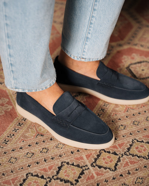 Velasca Rizzadin Velasca | Mocassino blu scamosciato, per l’estate. Made in Italy