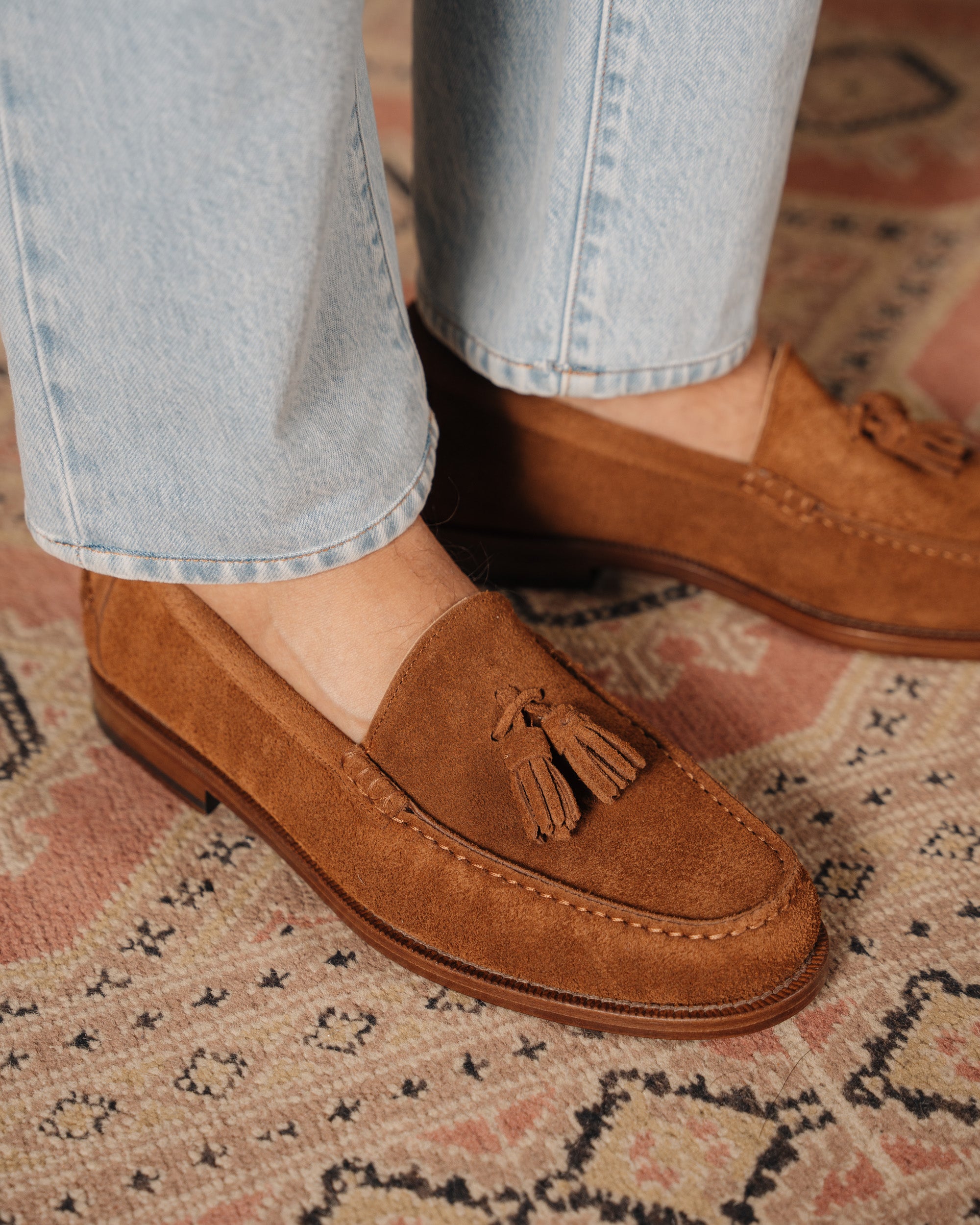 Mocassino da uomo slip-on marrone scuro in suede