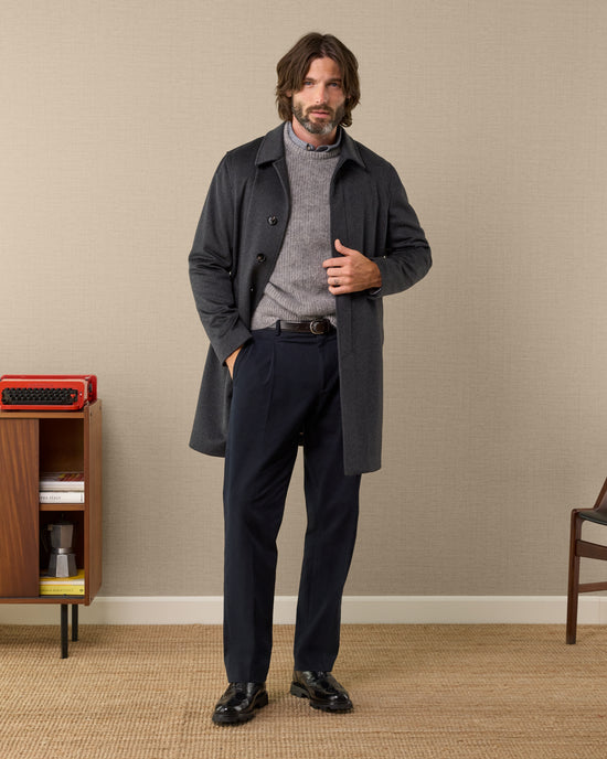 Cappotto grigio elegante da uomo, 100% cashmere | Velasca