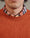 Our Arancione 100% lana shetland Mezzano maglione girocollo - Picture 2 - Velasca