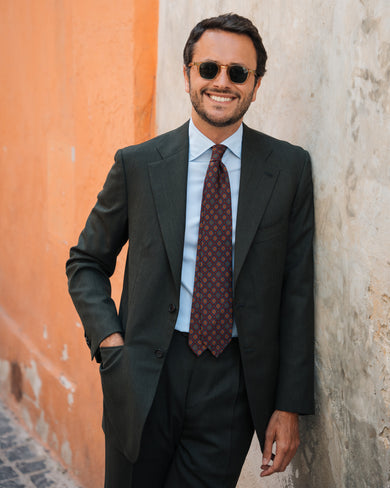 Abito verde in puro lino irlandese, made in Italy Velasca