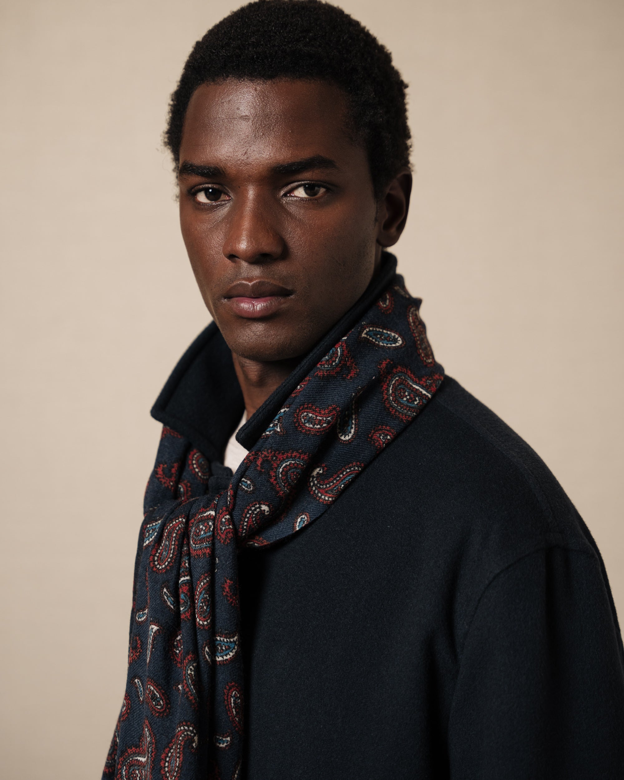 Cowtown Wild Rags Sciarpa di seta Bandana da cowboy (100 cm) 100% seta sciarpe per uomo e donna | Fazzoletto da collo Western Wild Rag, Azteco - Blu & Arancione, 42