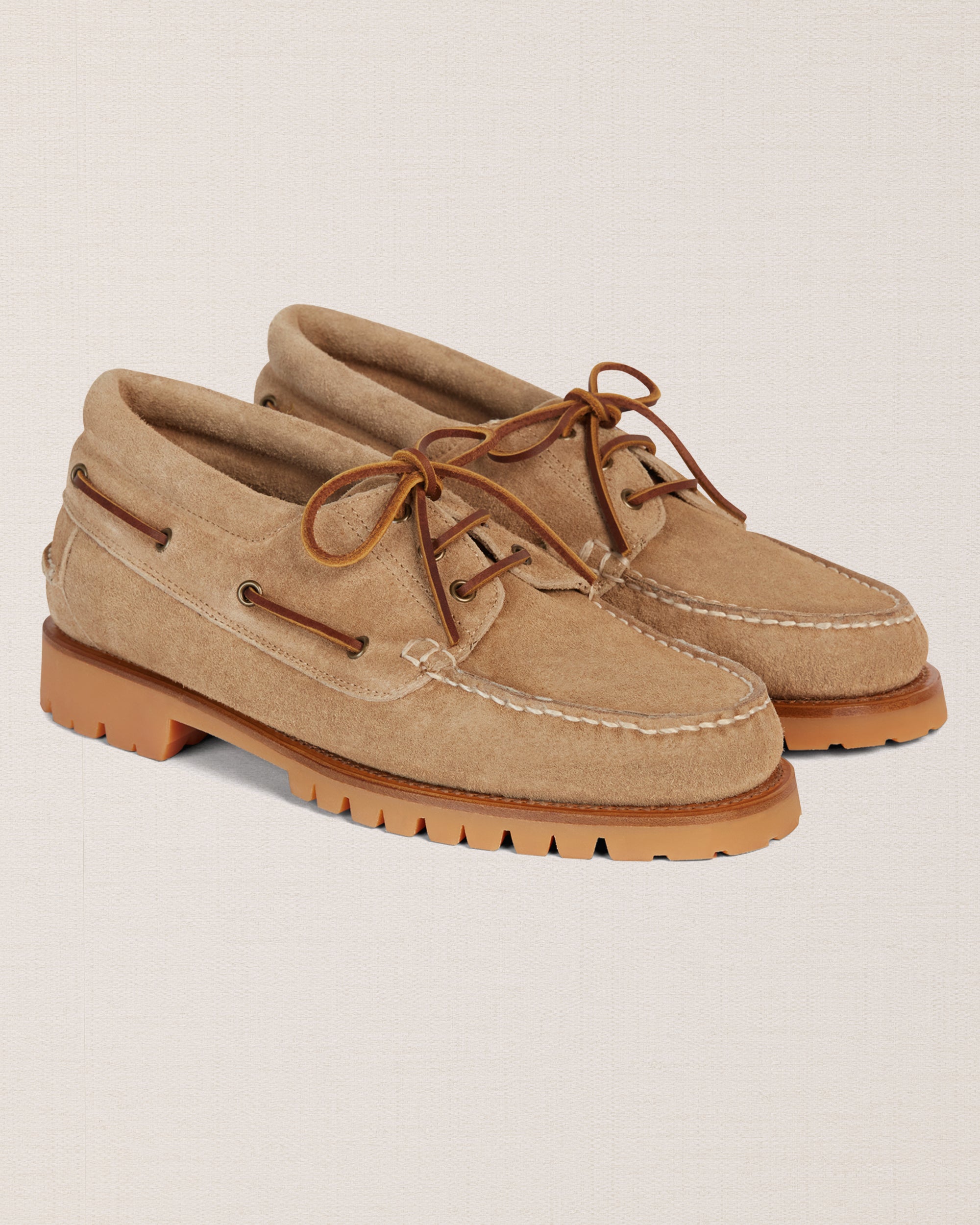 Velasca Scarpa da barca scamosciata beige, con suola Vibram