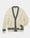 Our Fondo panna con righe blu e verdi 100% cotone Gerace cardigan - Picture 4 - Velasca
