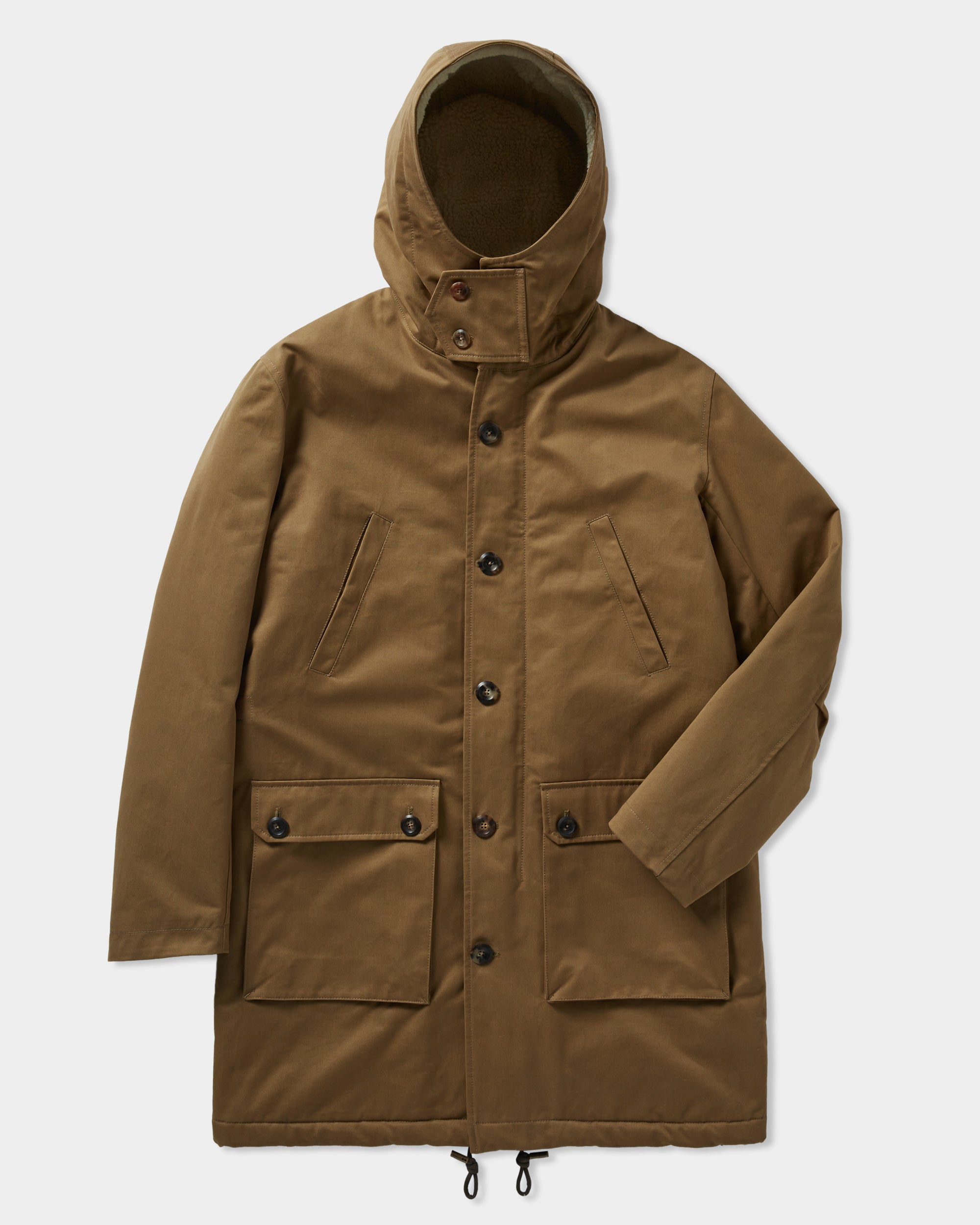 Parka verde oliva imbottito per uomo, Made in Italy Velasca