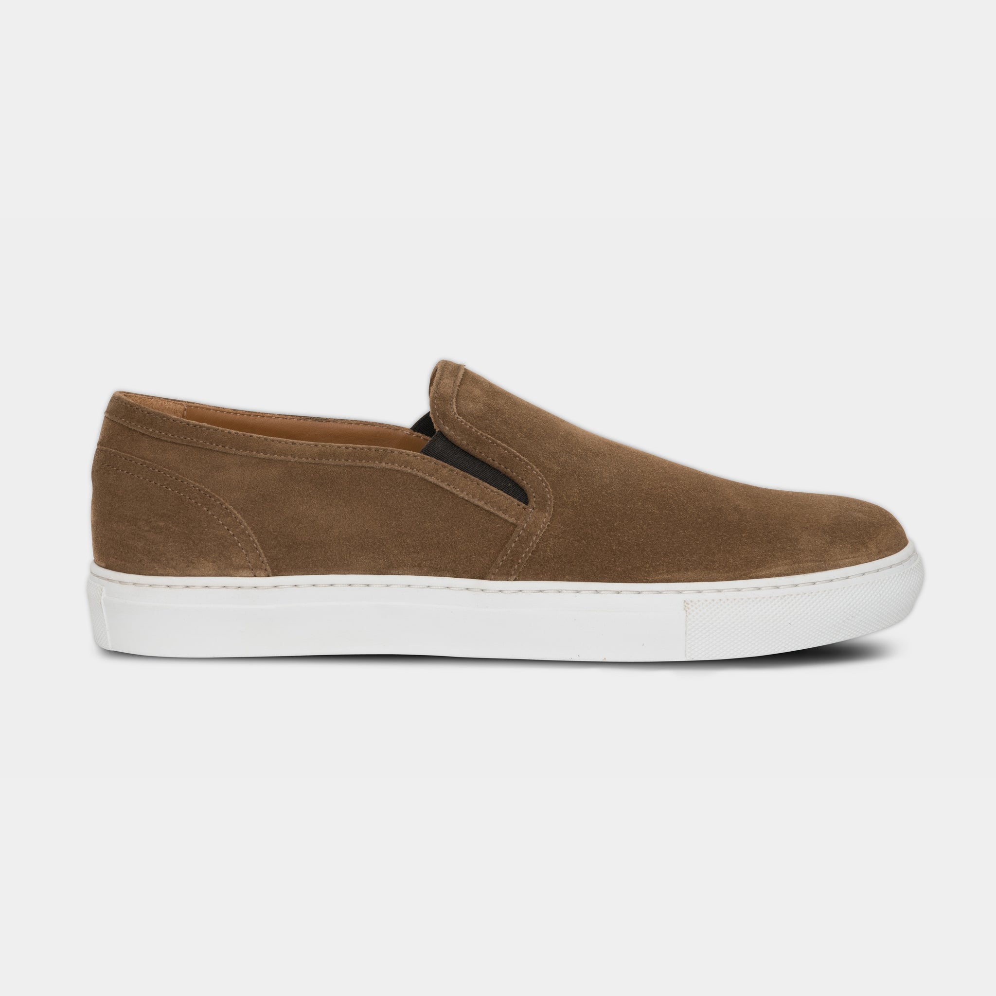 Scarpe Slip On da uomo in pelle camoscio beige Velasca