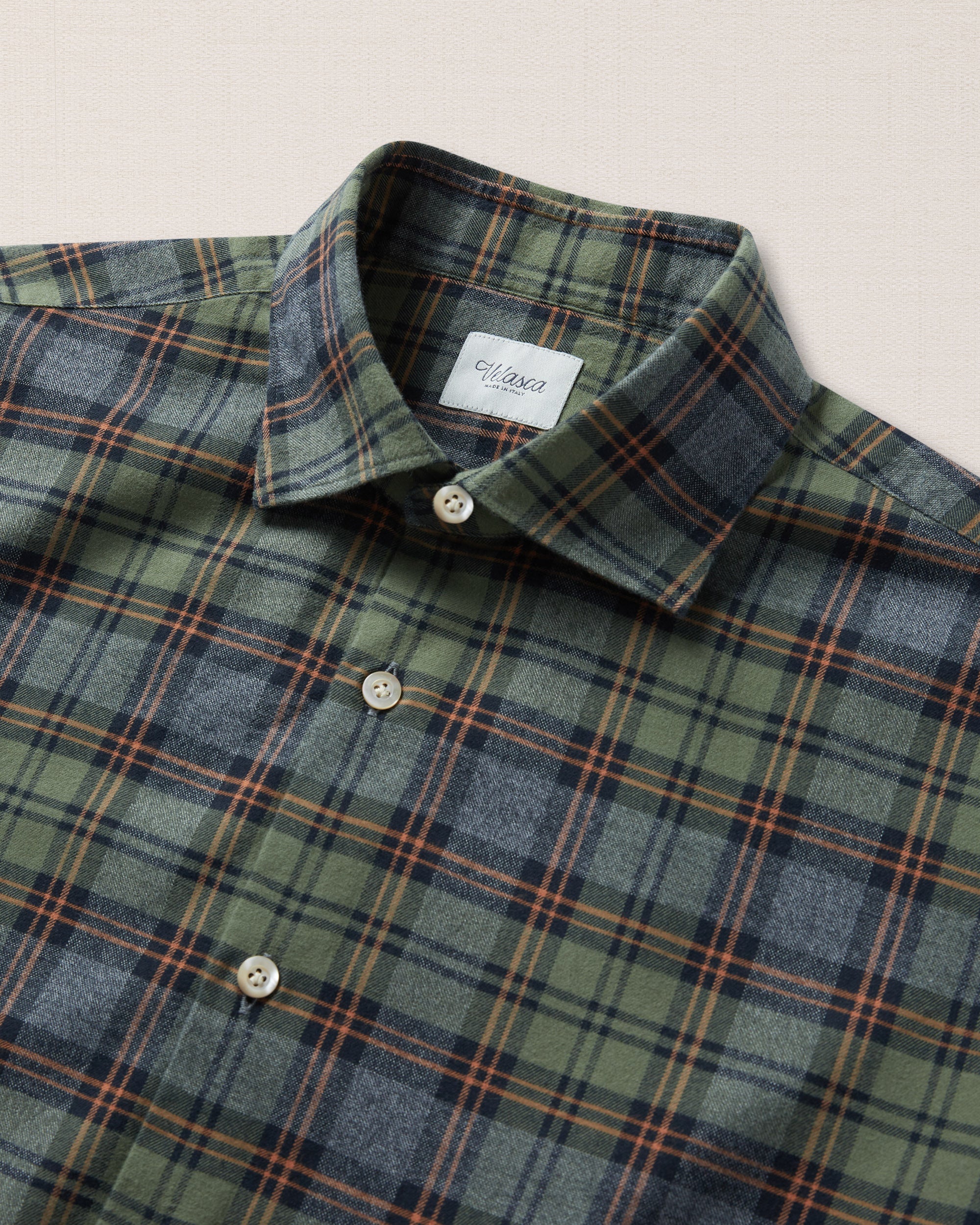 Cromoncent Camicia Uomo In Flanella A Quadri Scozzesi - Manica Lunga Con Bottoni - Colore Teal Navy - Taglia M