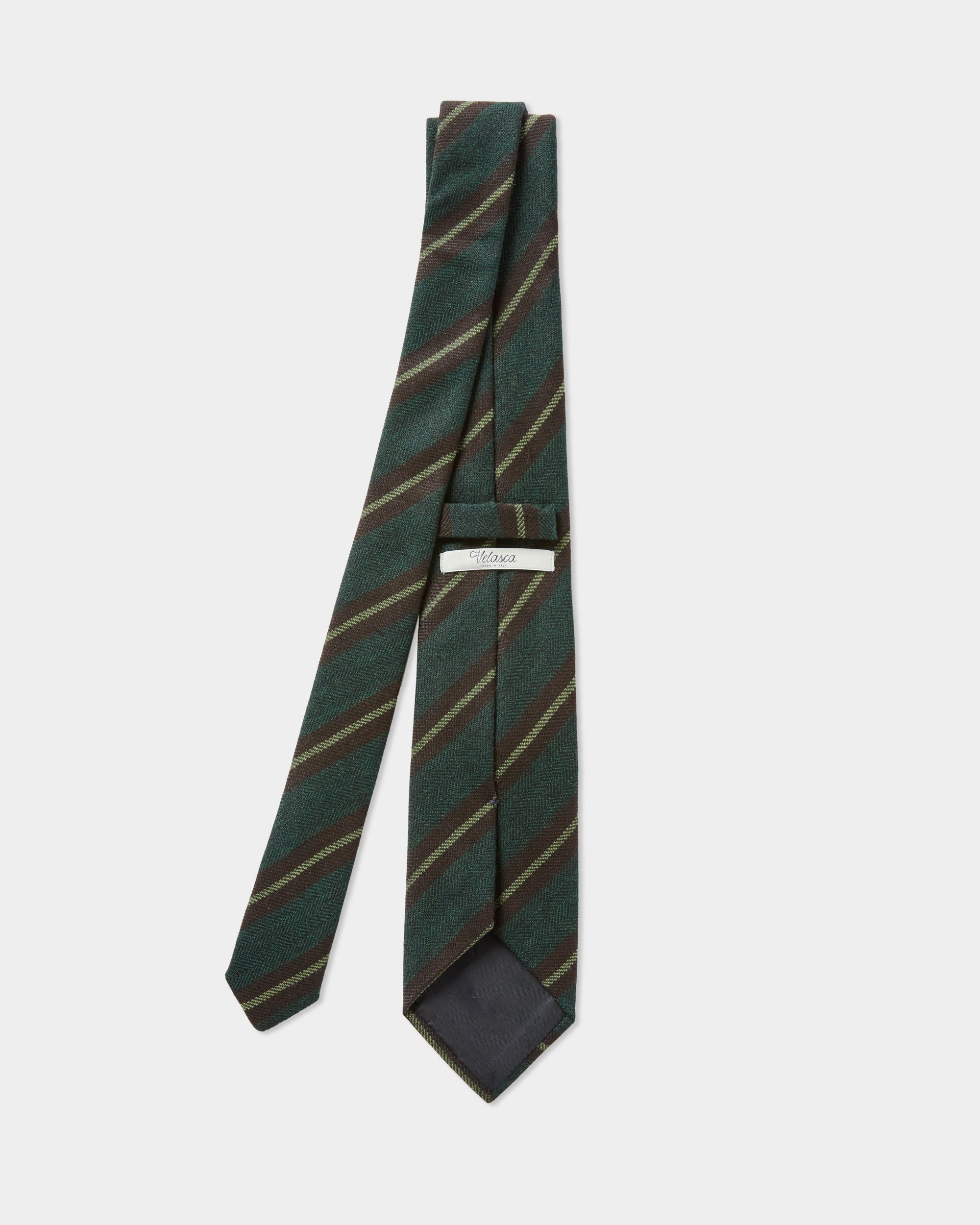 Soprano Cravatta In Seta Con Stampa Animalier – Testa Di Cervo, Verde Country, Unica - 3