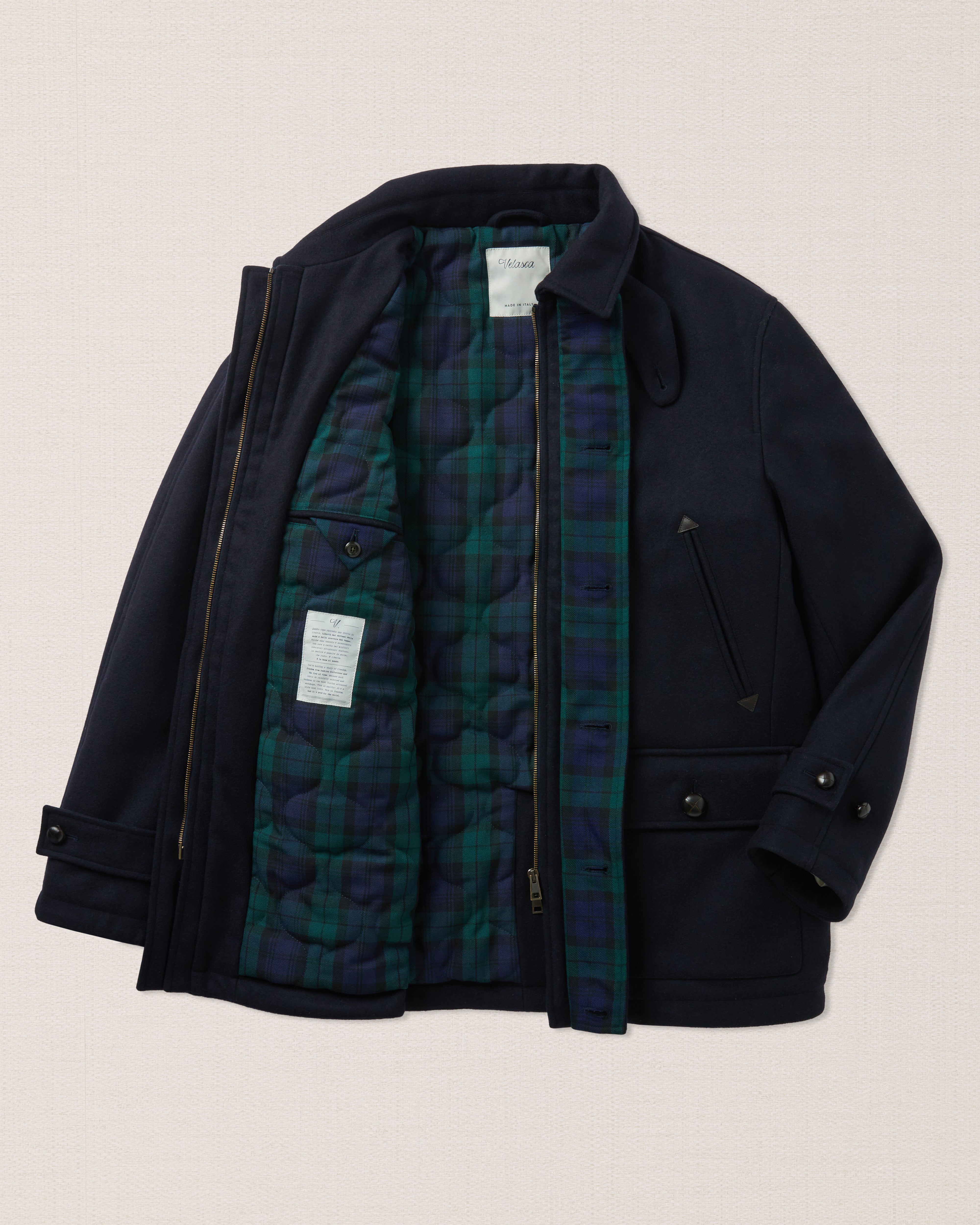 Giubbotto in lana con colletto, Made in Italy Velasca