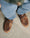 Our Testa di moro e marrone pelle di vitello nubuck scamosciata ingrassata e martellata Lausetto sneakers barca - Picture 8 - Velasca