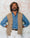 Our Blu lavaggio medio denim 100% cotone Neive camicia classica - Picture 8 - Velasca