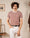 Our A righe bianche e bordeaux 100% cotone Tellaro t-shirt in maglia girocollo - Picture 9 - Velasca