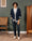 Our Blu scuro 79% cotone 21% lino Casoli pantalone con 2 pince - Picture 11 - Velasca