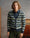Our Fantasia geometrica blu, verde, azzurro 90% lana merino 10% cashmere Chianale cardigan - Picture 11 - Velasca