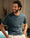 Our Blu slavato jersey 100% cotone Navelli t-shirt con taschino - Picture 1 - Velasca