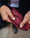 Our A sfondo Rosso 100% seta stampata macrofantasia Pietracamela pochette - Picture 2 - Velasca