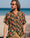 Our Fantasia hawaiana con fondo blu scuro 96% lyocell 4% lino Bova camicia hawaiana - Picture 9 - Velasca
