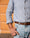 Our A righe bianche e blu 100% lino Brisighella camicia classica - Picture 9 - Velasca